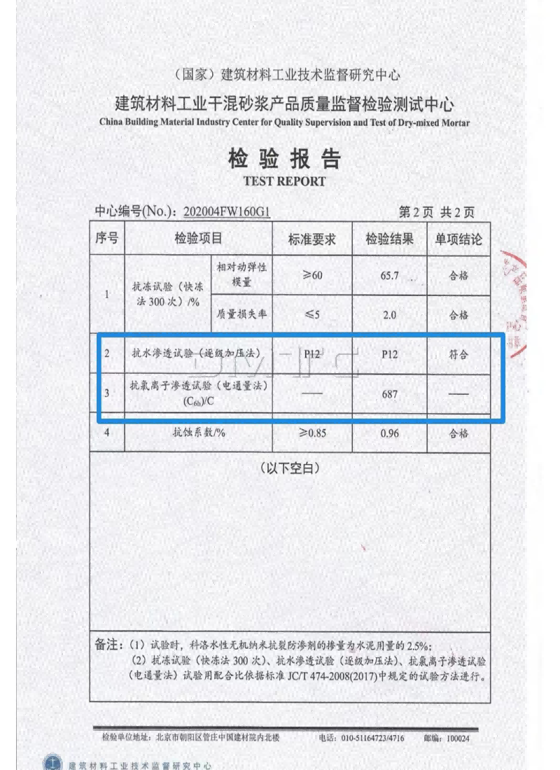 檢測抗?jié)B等級(jí)P12